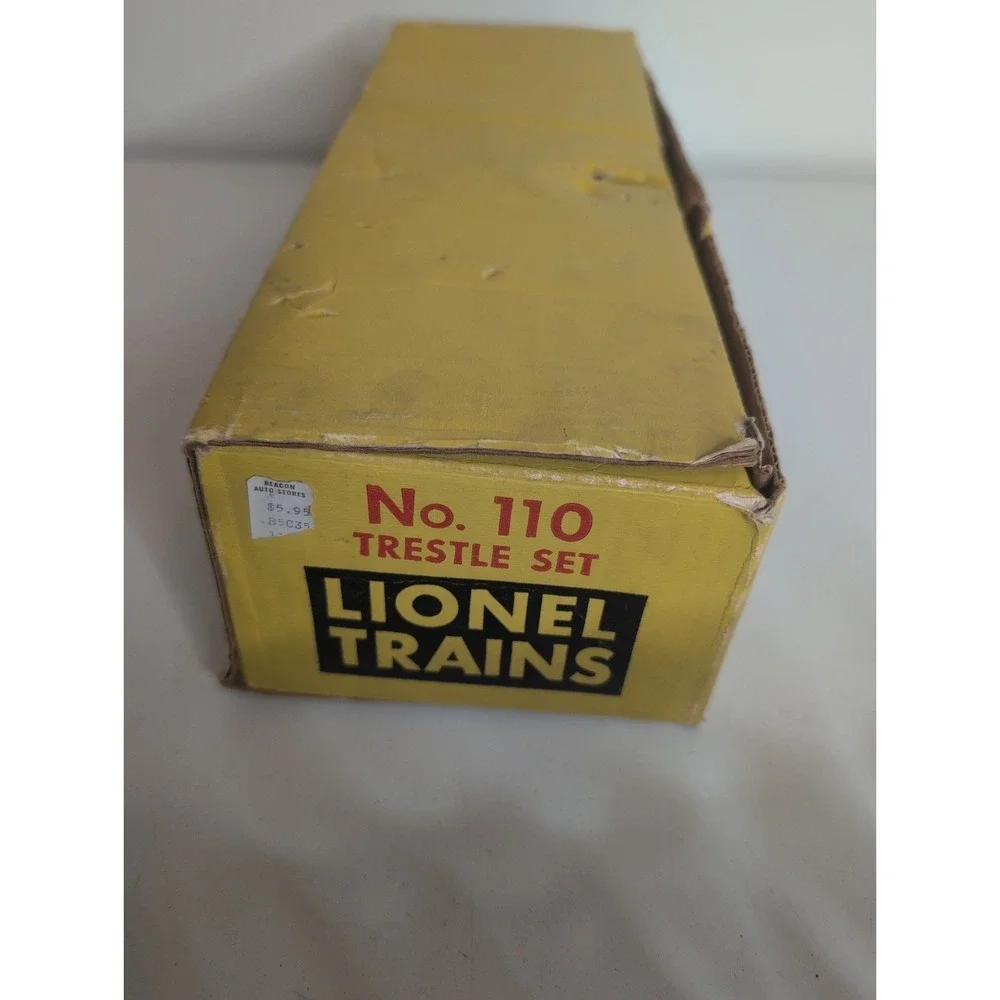 Vtg Lionel Trains O Gauge 110 Trestle Set Of 15 Bridge Supports Black W/ Box USA